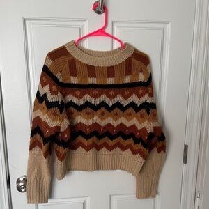 Grace & Karma Cozy Chevron Knit Crew Neck Sweater